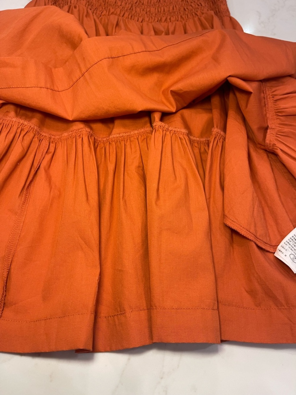 Worn Once! Abercrombie & Fitch Women’s Ruffled Strap Tiered Dress -Burnt Orange - Picture 8 of 13